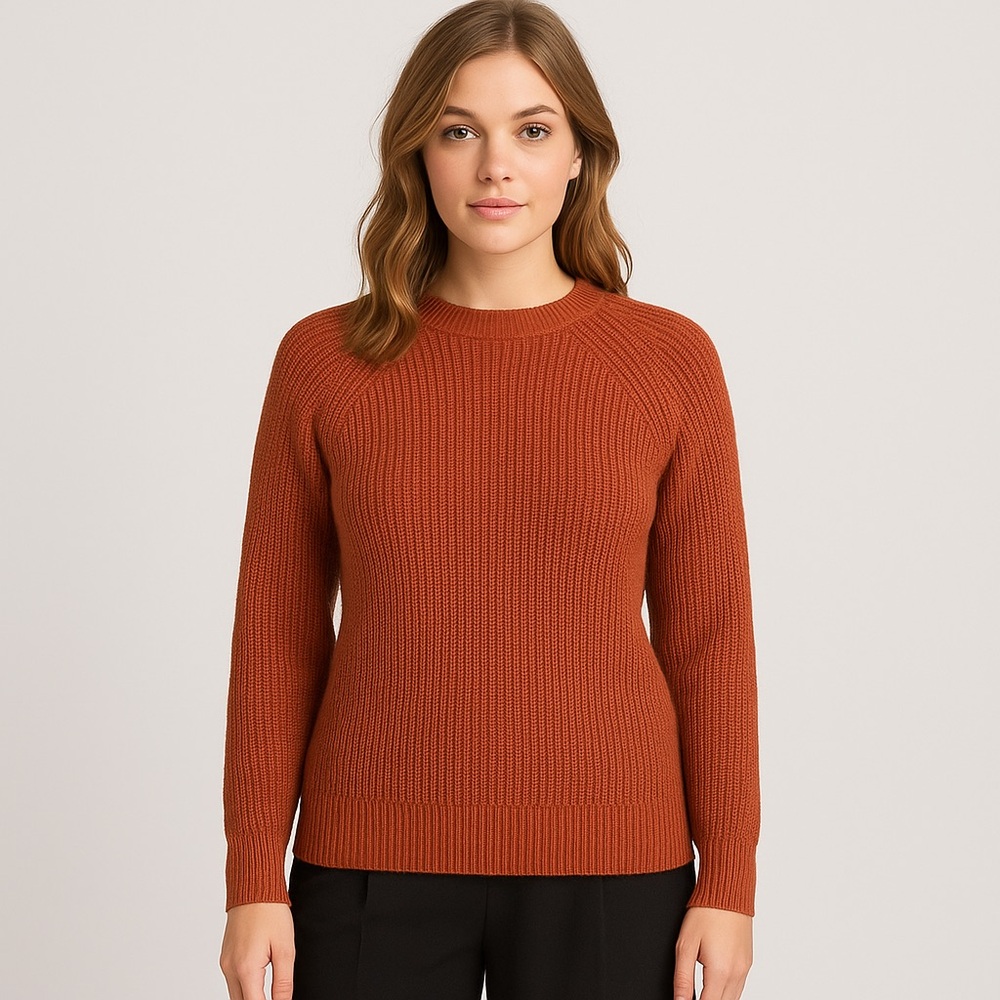 Jessica Simpson Rust Chunky Knit Raglan Sleeve Sweater Womens XS Fall Cozy Core‎
